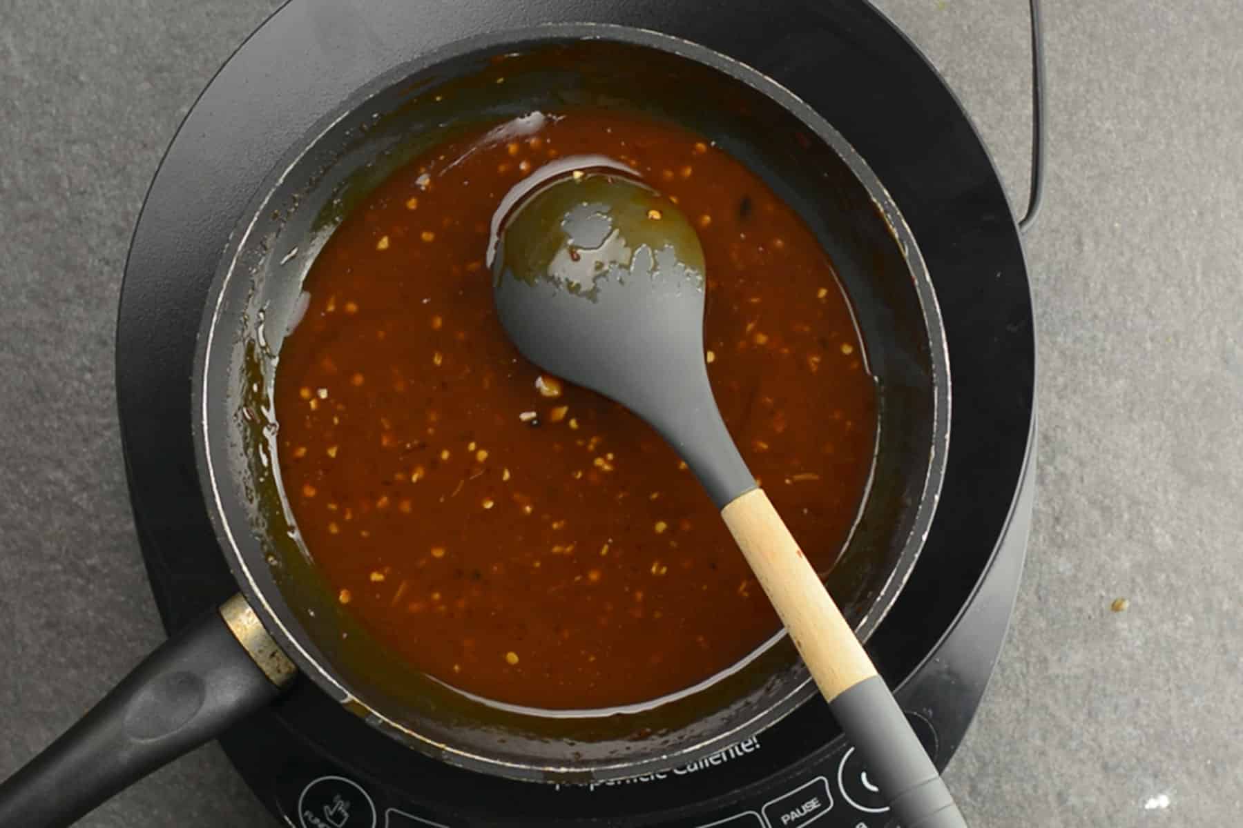 thicken the zing sauce until it turns glossy