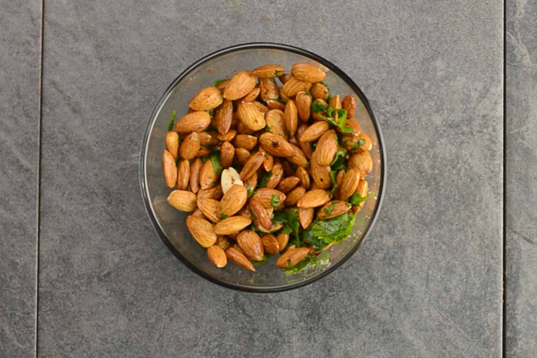 steps and procedure for making chili almonds