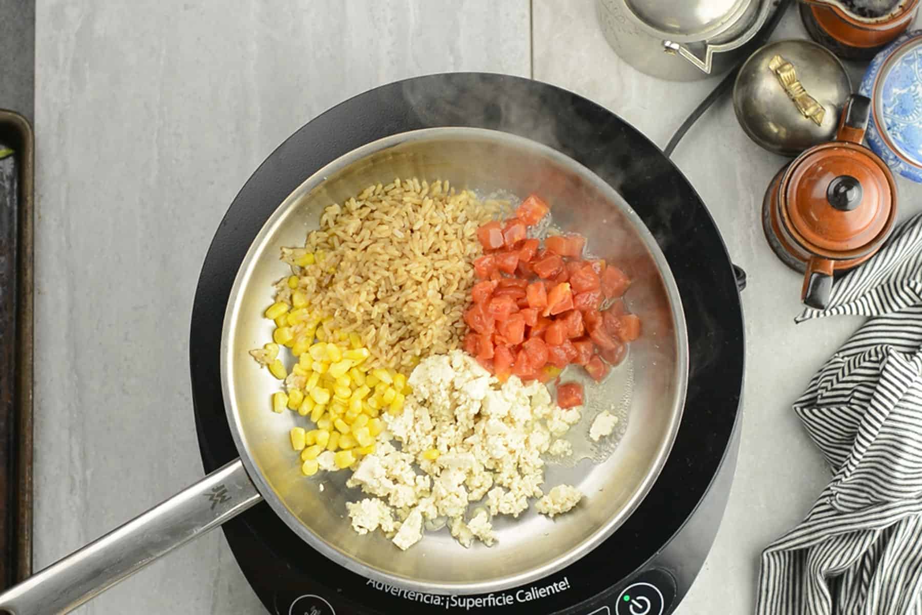 step 1 for tofu stuffed pepper