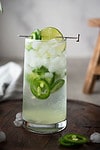 spicy jalapeno mojito ready to enjoy from a glass