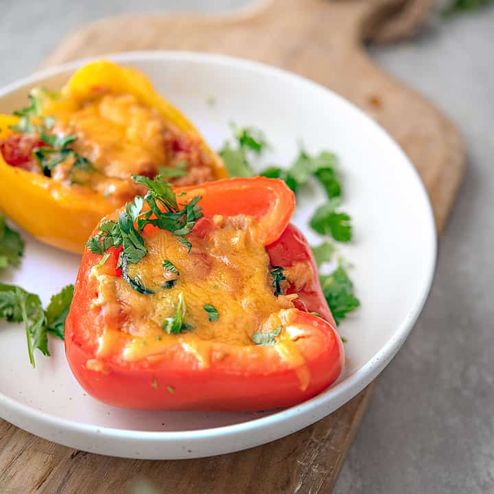 turkey stuffed peppers are ready to enjoy as a meal