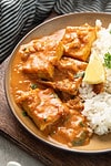 tofu curry served with rice