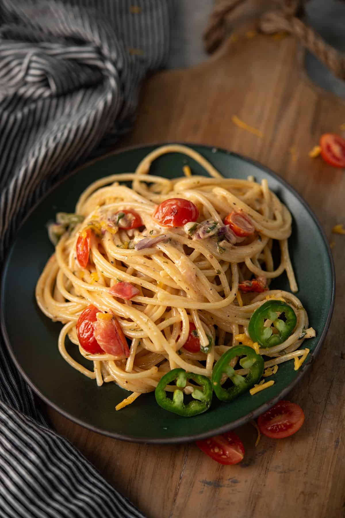 delicious alapeno pasta sauce coated spaghetti