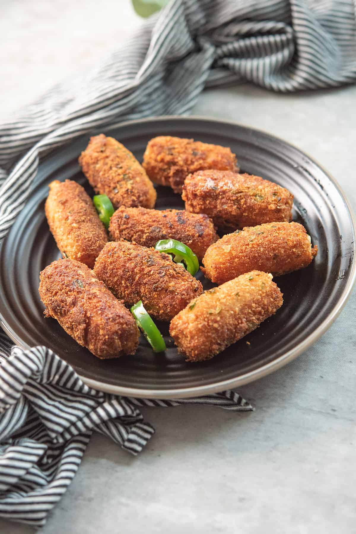 jalapeno cheese sticks in a plate