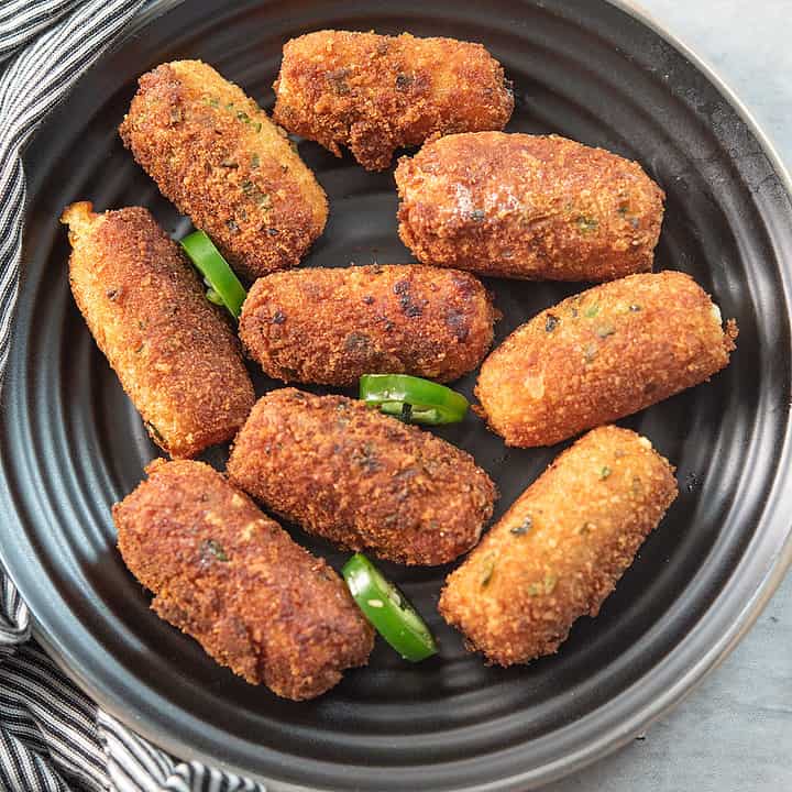 jalapeno cheese sticks in a plate