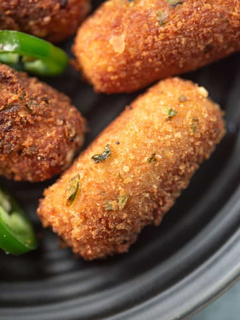 the delicious, tempting looking Jalapeno Cheese Sticks a close view