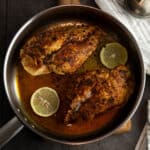 Easy Cajun chicken breasts recipe's yeilds served in a skillet