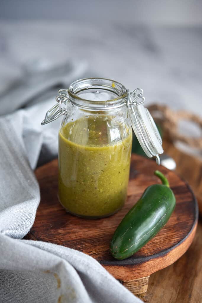 jalapeno hot sauce in a jar