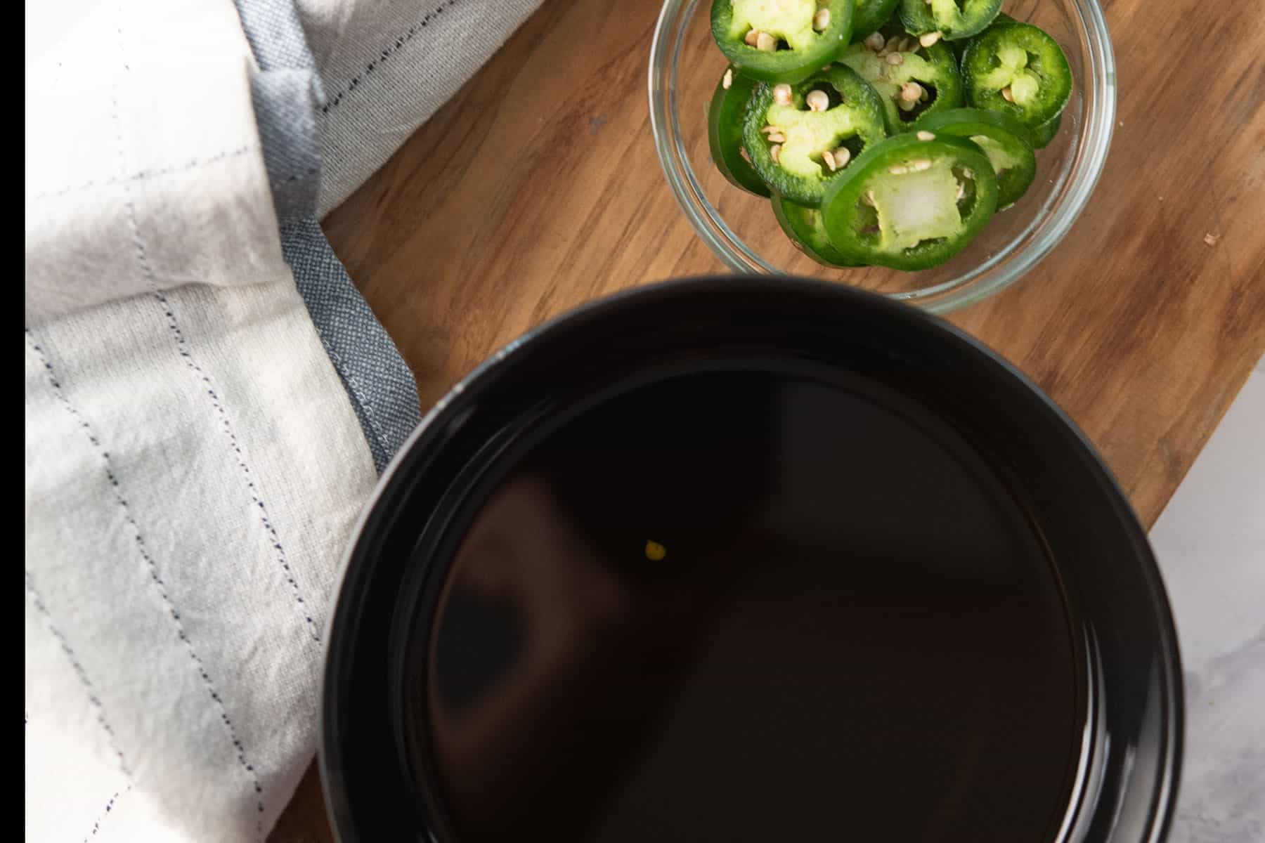 ingredients ready for jalapeno infused olive oil