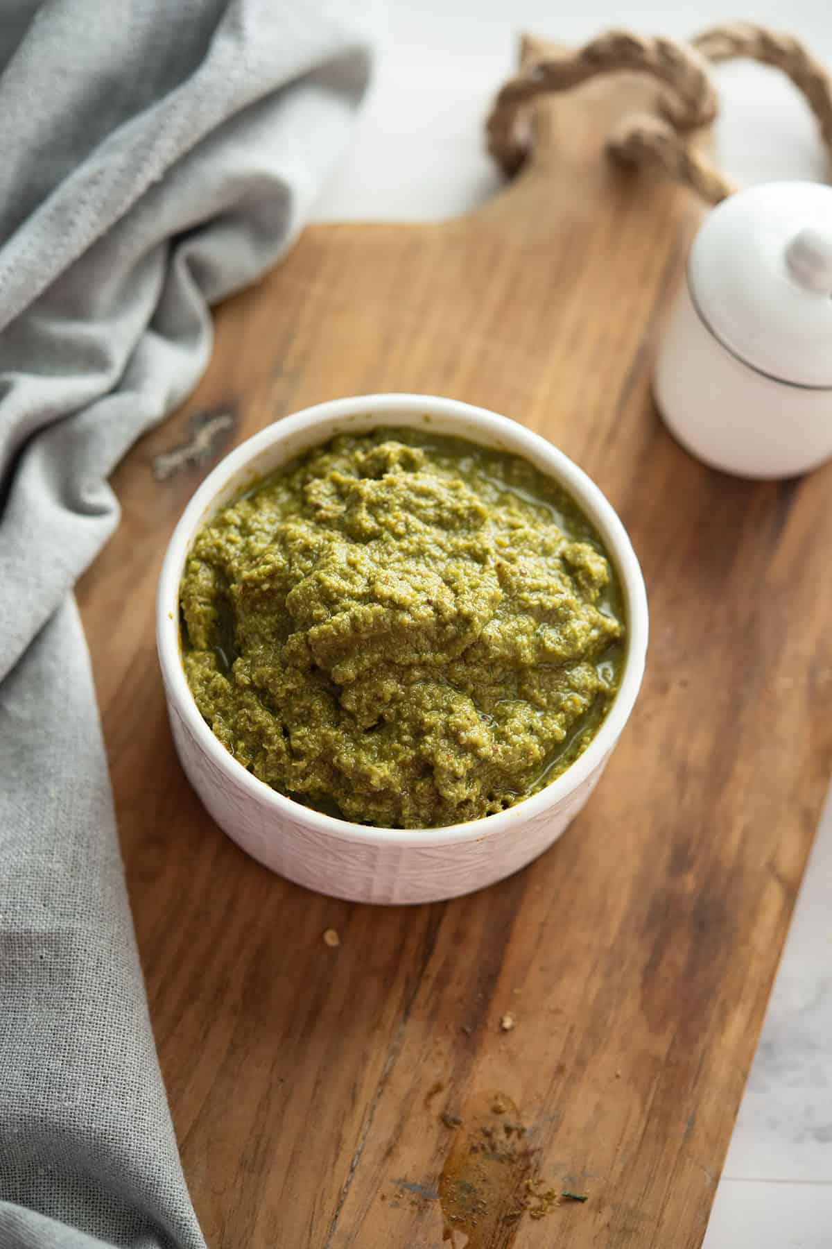 jalapeno paste ready to combine. Look with a napking and condiment bottle