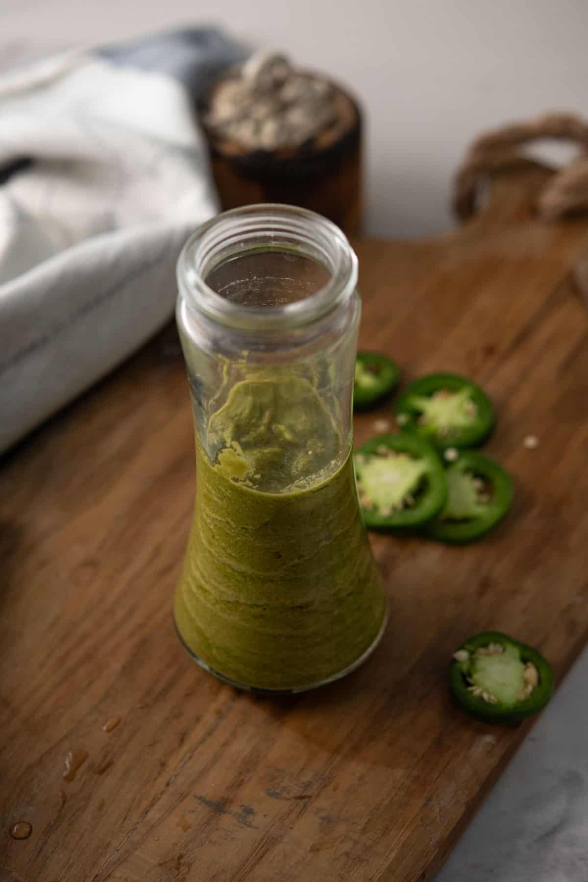 jalapeno marinade stored in jar for grilling