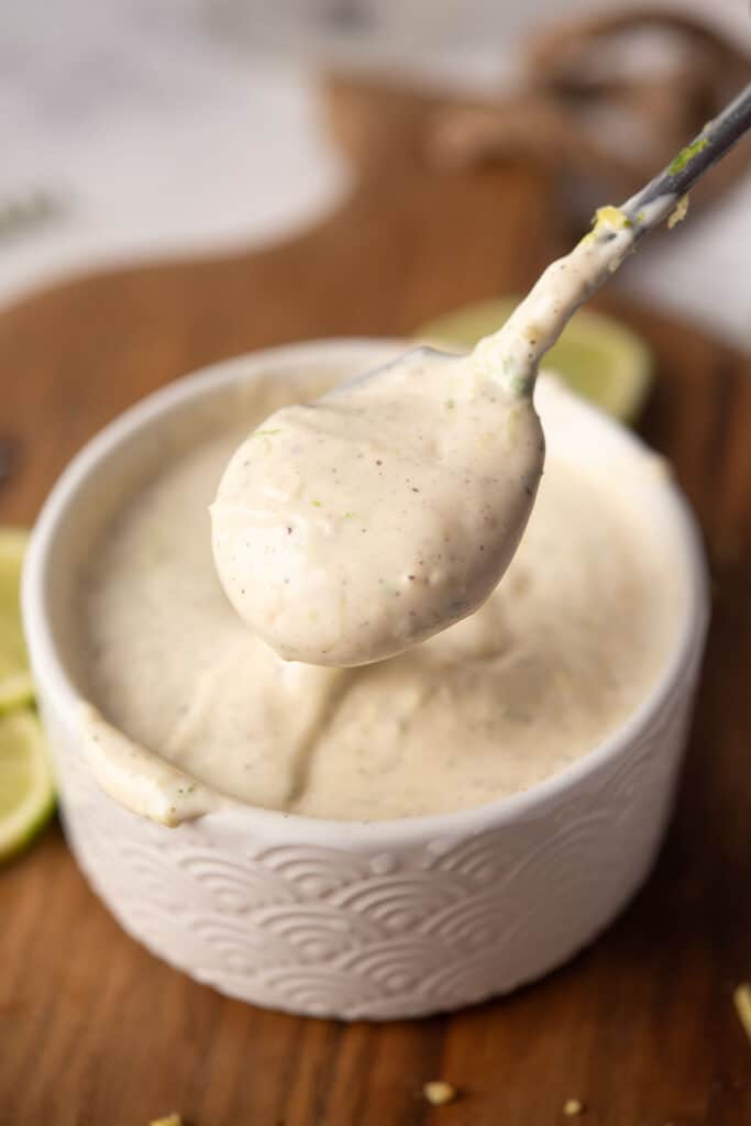 ginger aioli in a white bowl