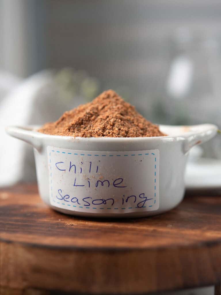 chili lime seasoning in a jar