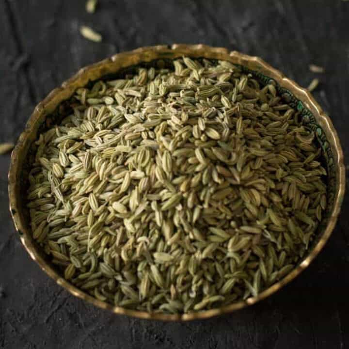 fennel seeds in the bowl