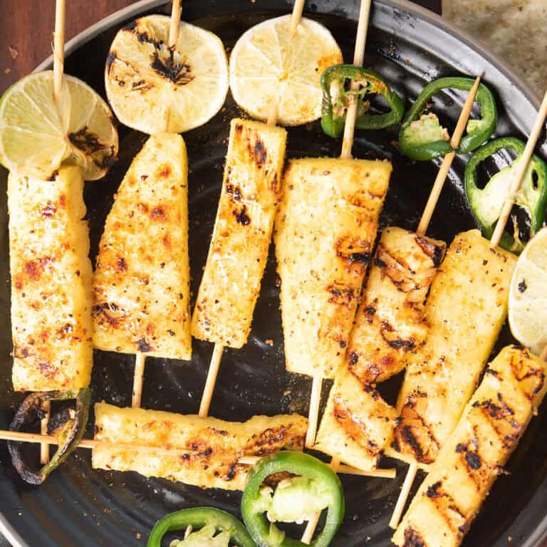 spicy grilled pineapple in a plate