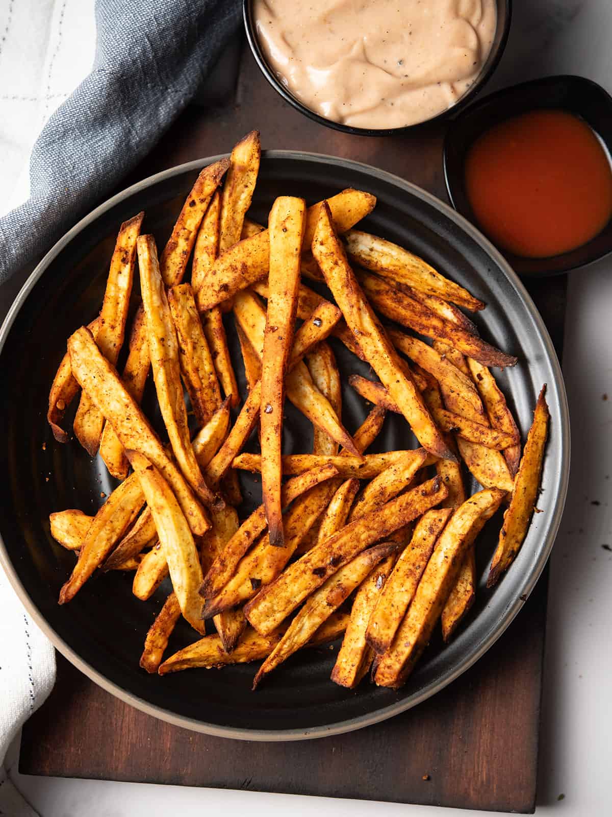 Japanese sweet potato fries in a plate