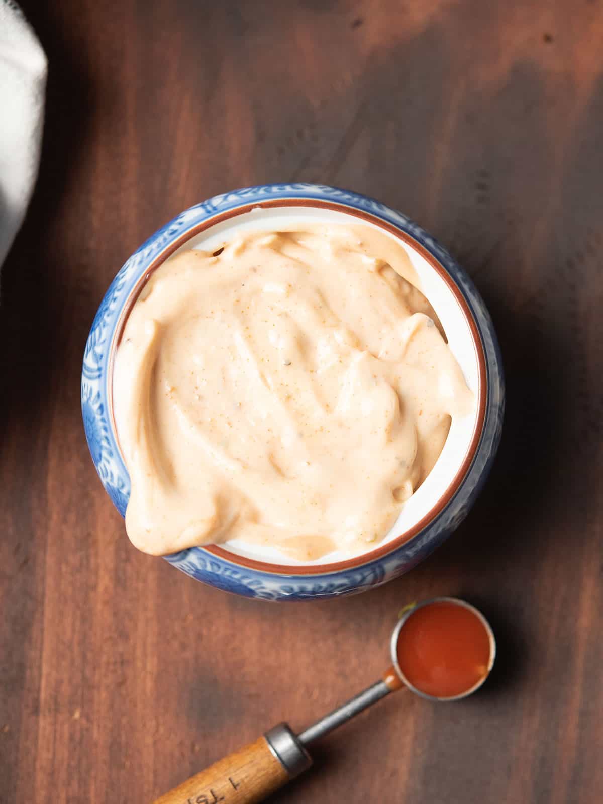 BBQ aioli saves the leftover to use for later