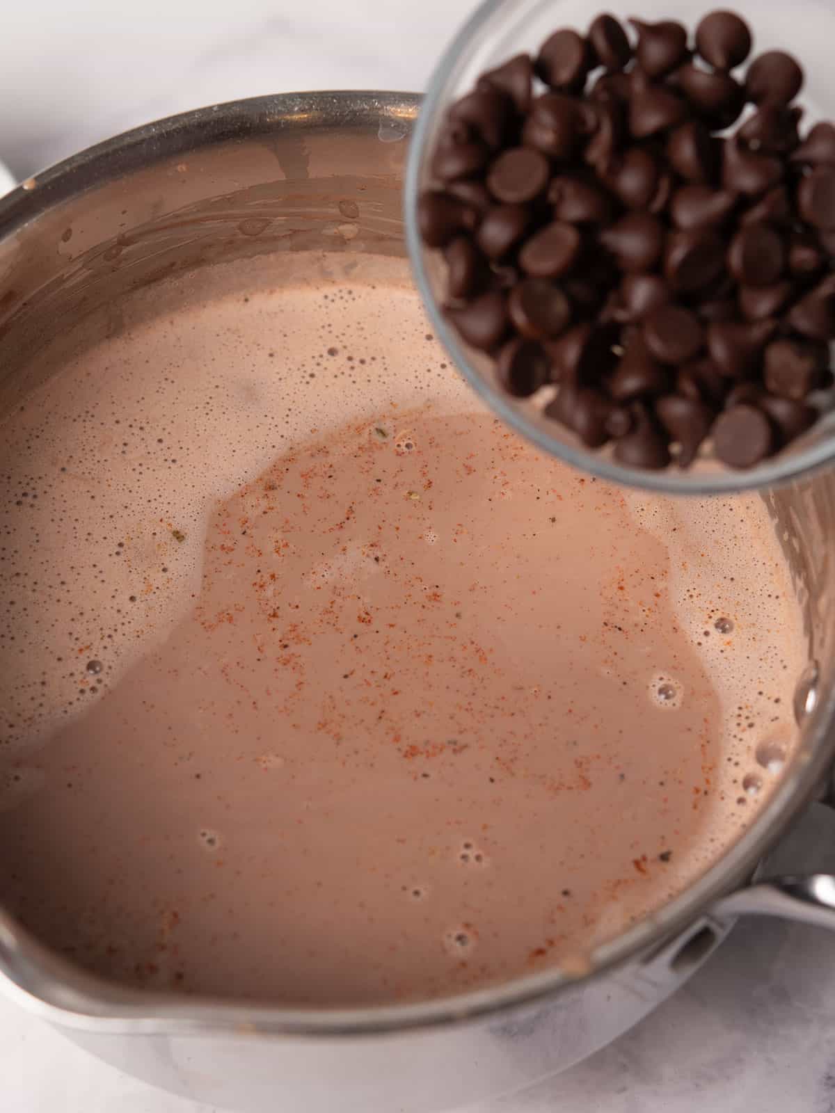chocolate chips  for making Cajun hot chocolate
