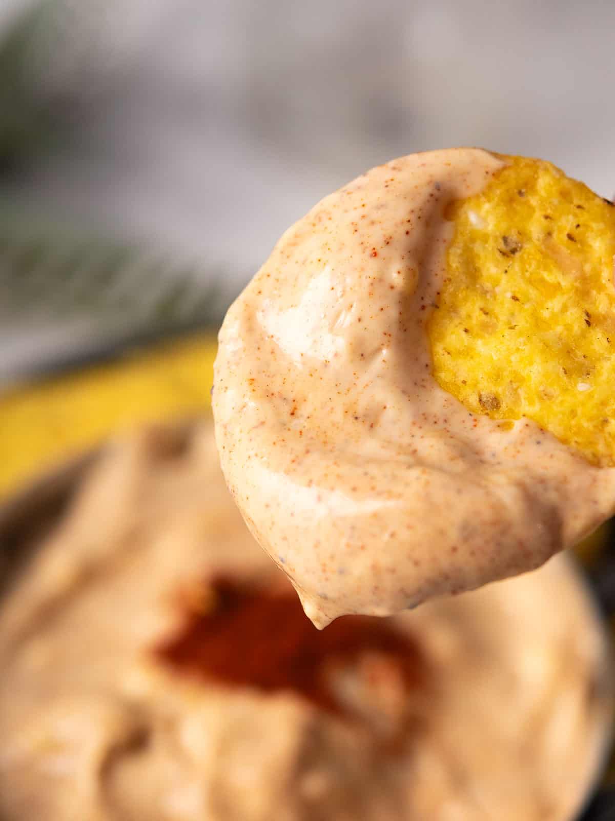 Smoked paprika aioli dipped in the tortilla chips