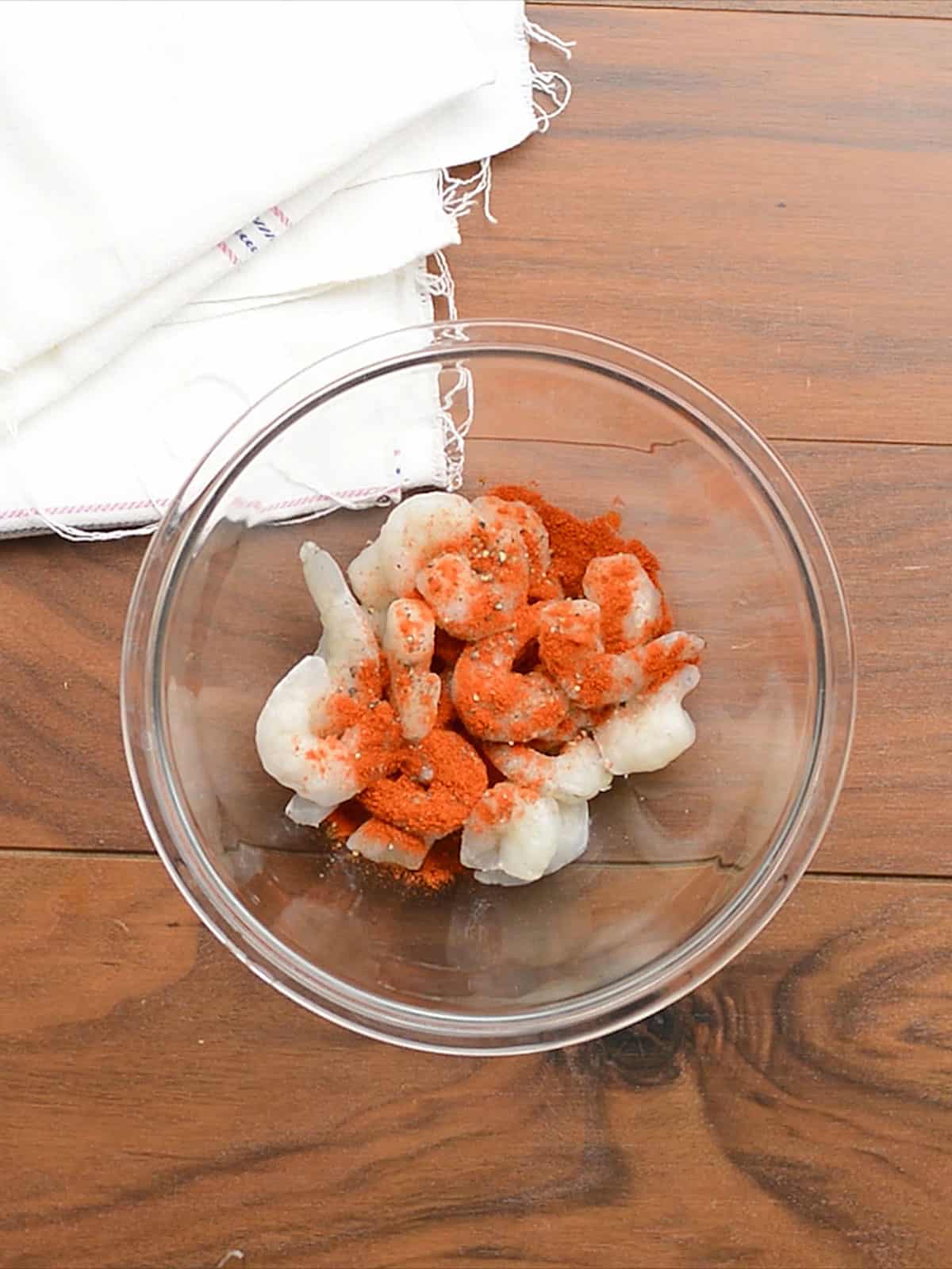 Process shot of adding all the ingredients in a bowl