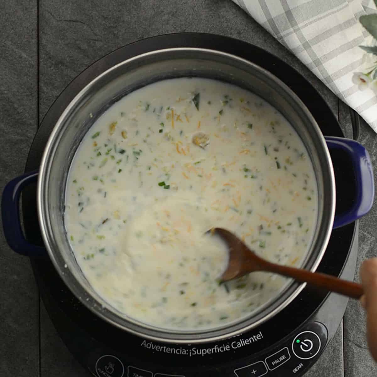 cheese sauce started melting