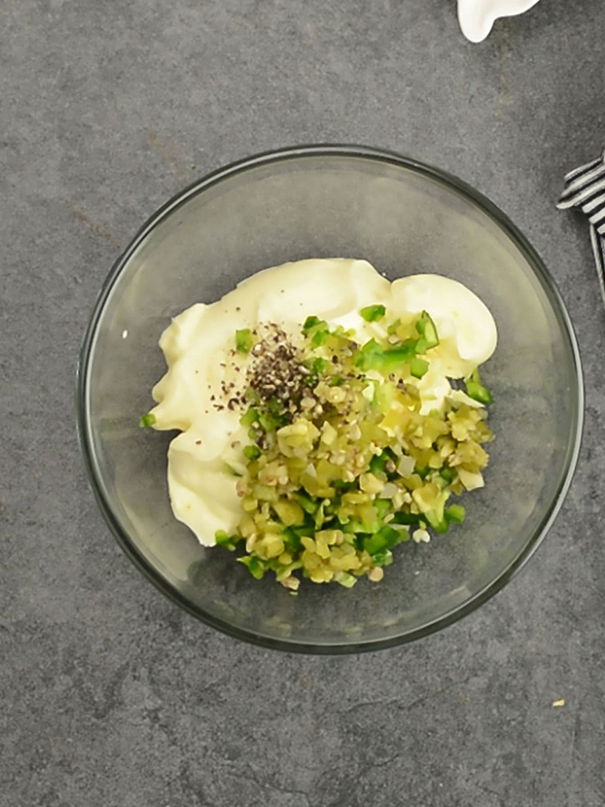 Close-up of whisking ingredients
