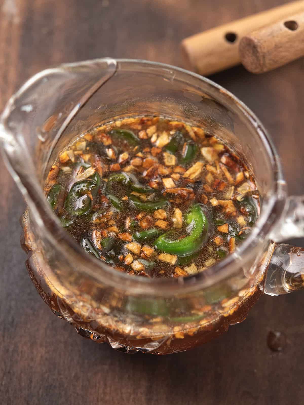 jalapeno honey sauce, in a glass jar