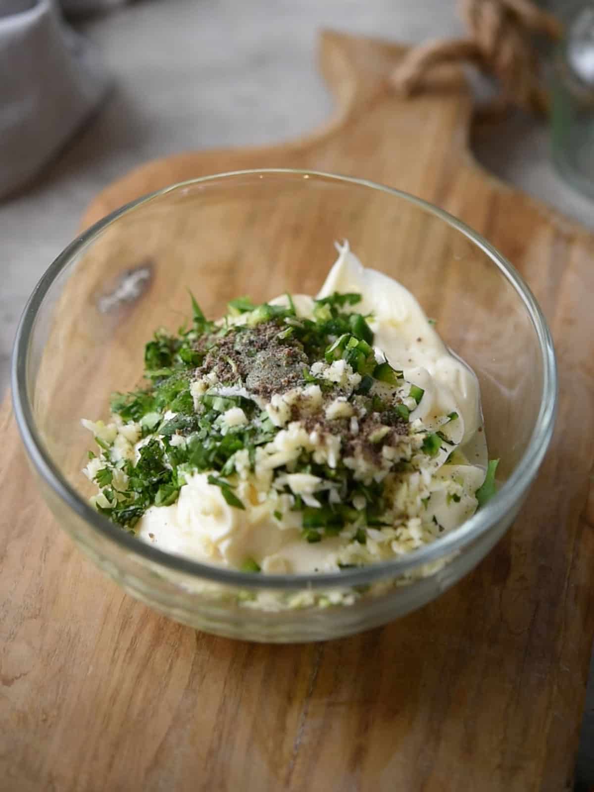 add all the ingredients into the mixing bowl