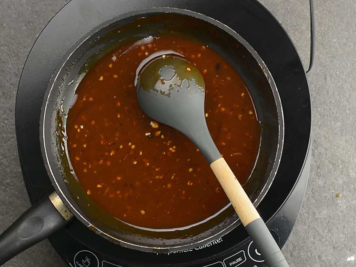 stir until the sauce turns glossy