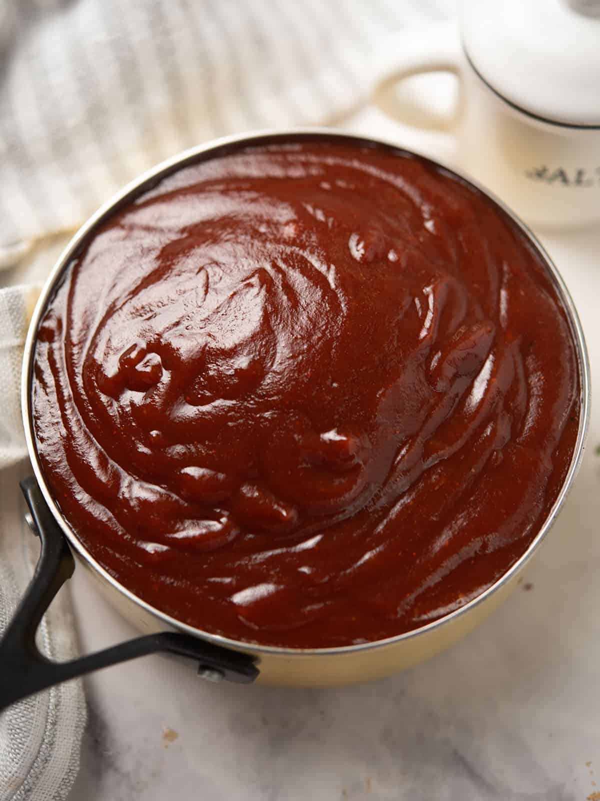 Sriracha BBQ Sauce is ready to drizzled over grilled meat.
