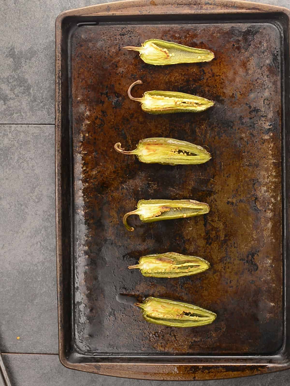 charred jalapeno from the oven