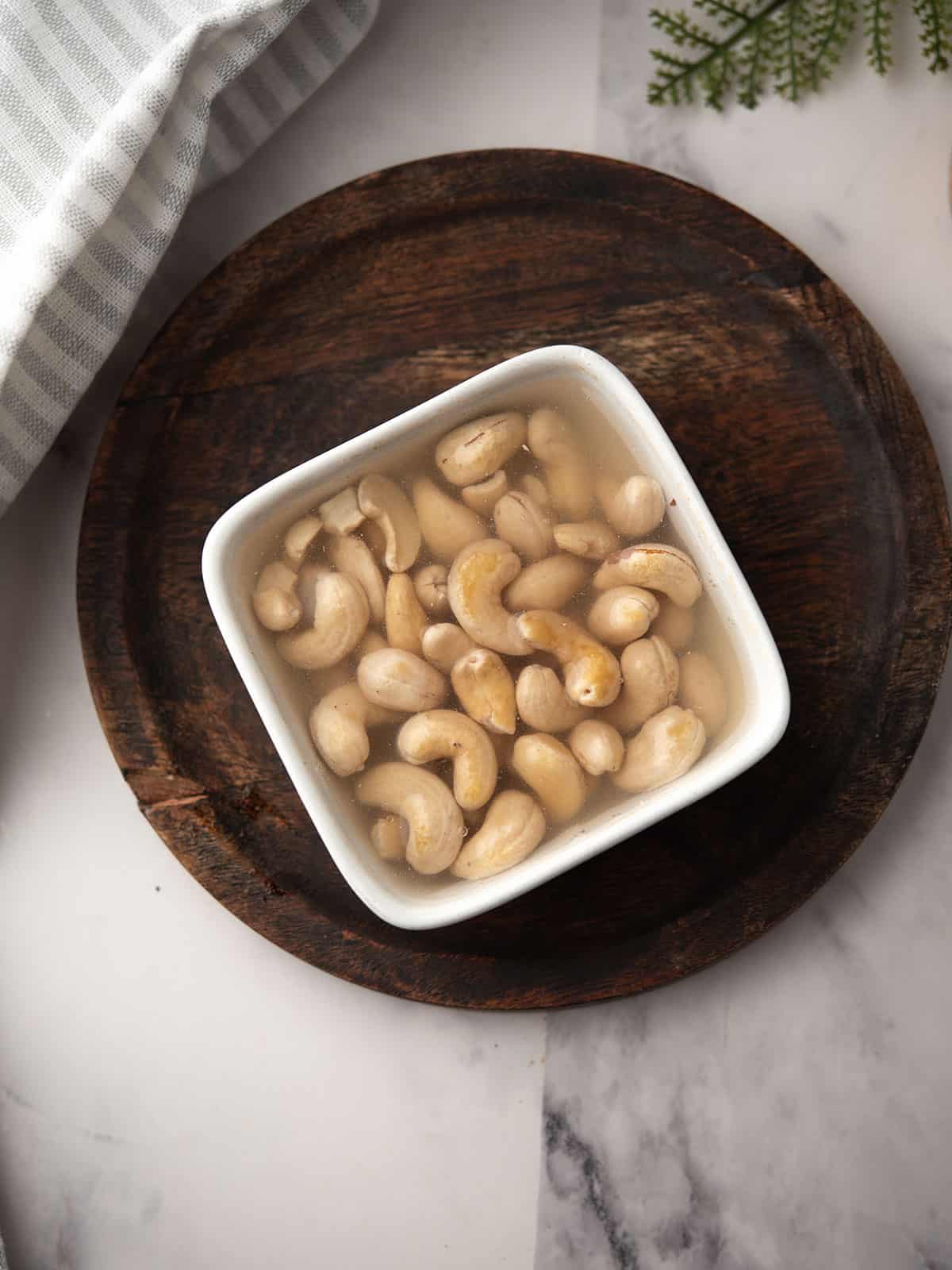 soaked cashew after 20 minutes