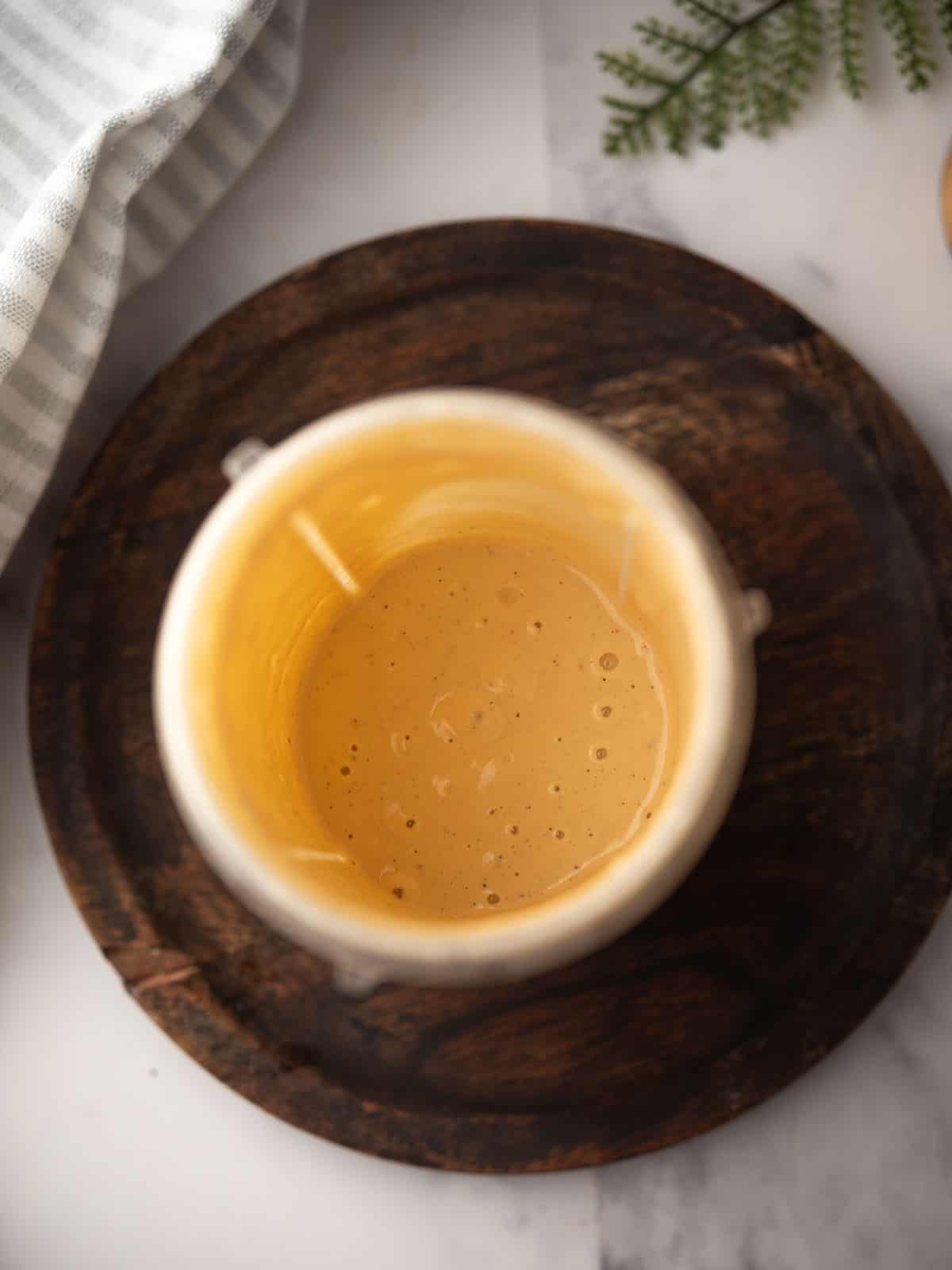 the view of blended spice cashew dressing