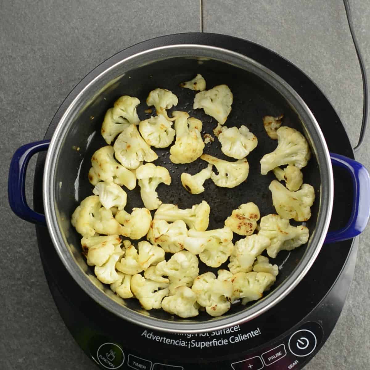 roasting the cauliflower
