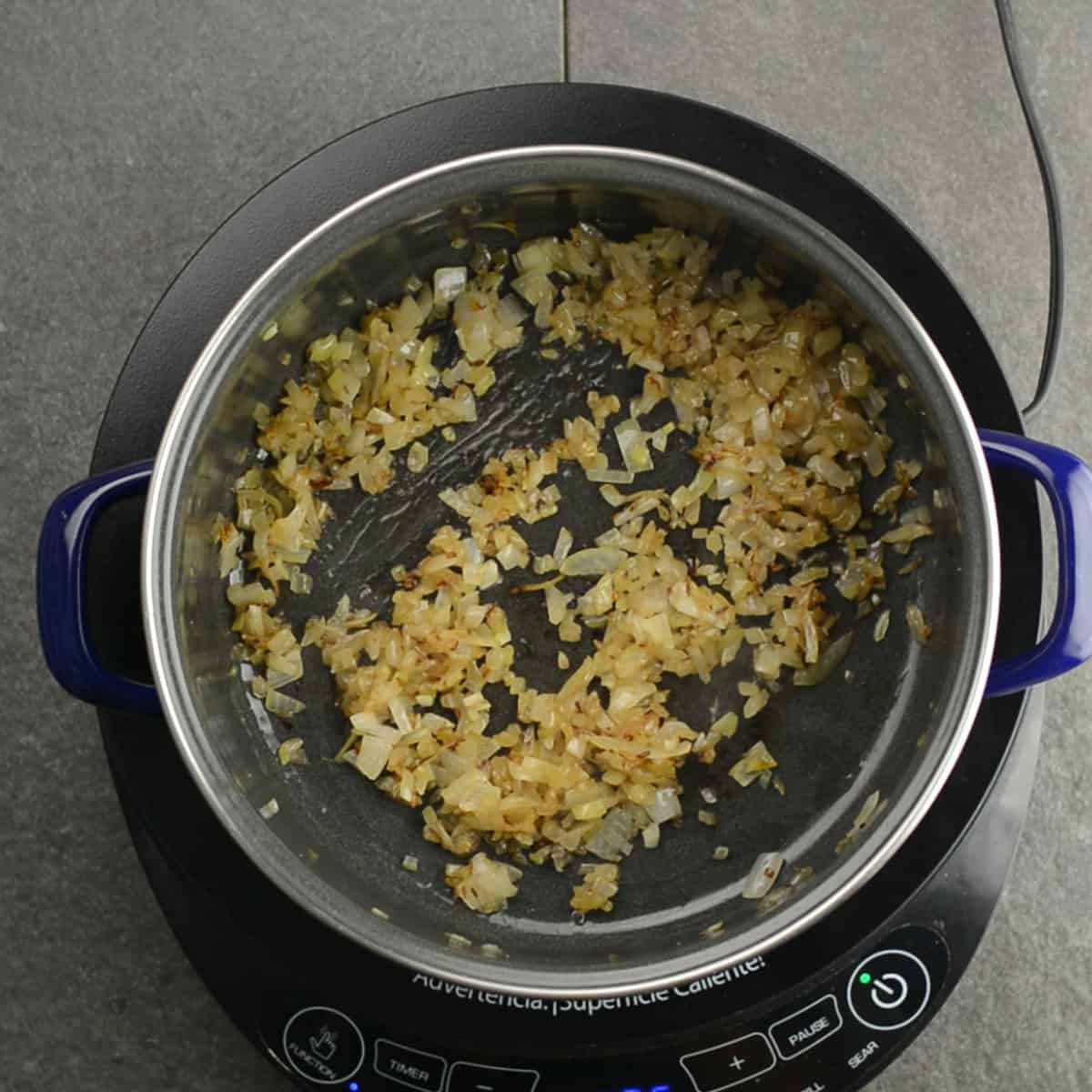 sauteing chopped onion