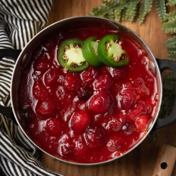 Spicy and sweet: Jalapeño Cranberry Sauce is a delicious, quick, for Thanksgiving!