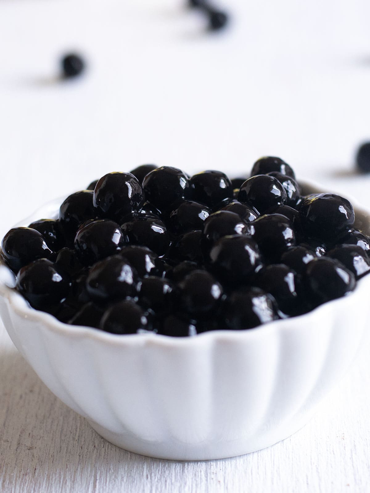 cooked boba pearls in a bowl