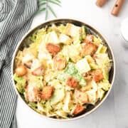 spicy Caesar salad tossed in a homemade spicy salad dressing with jalapeno and crushed red peppers.