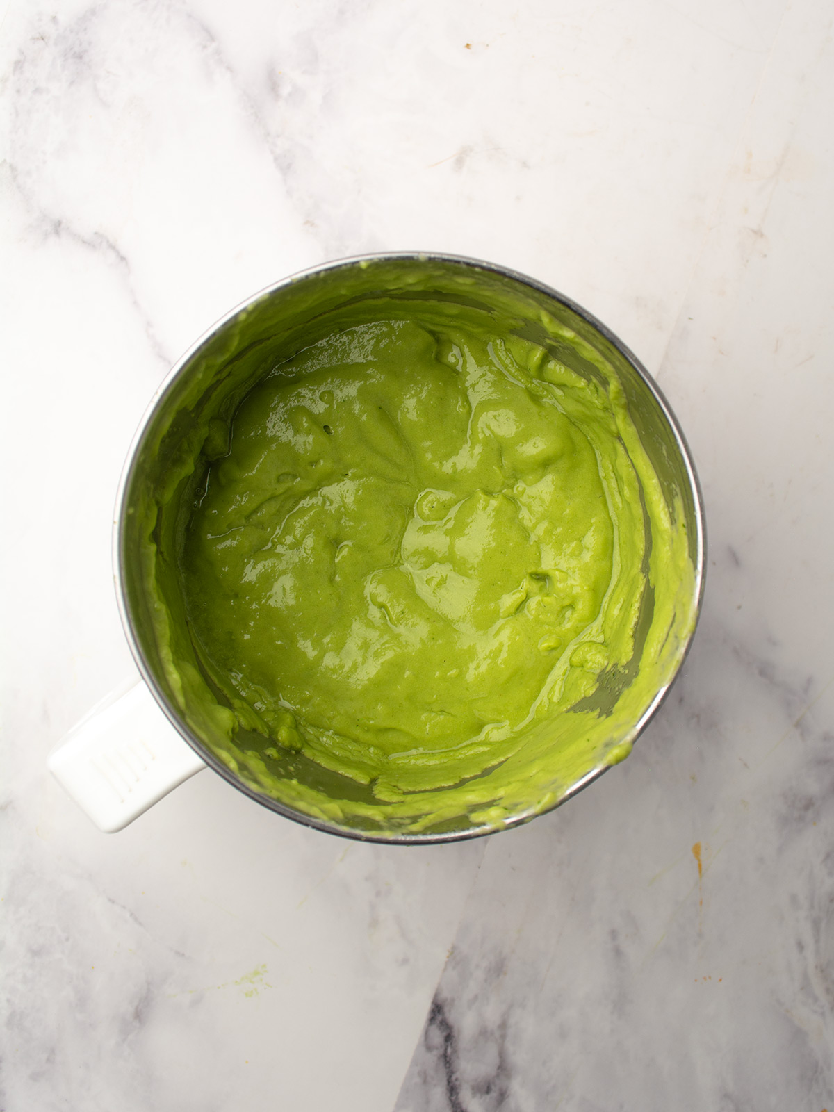 Blended avocado cream sauce with a creamy smooth texture