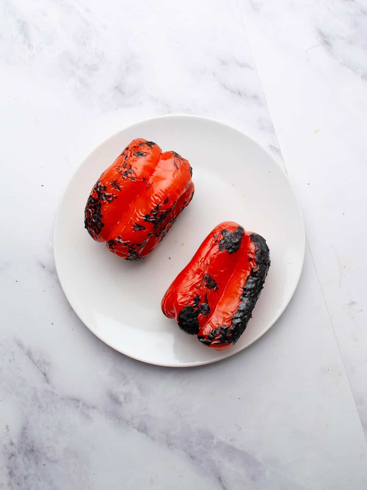 roasted bell peppers ready for making the sauce