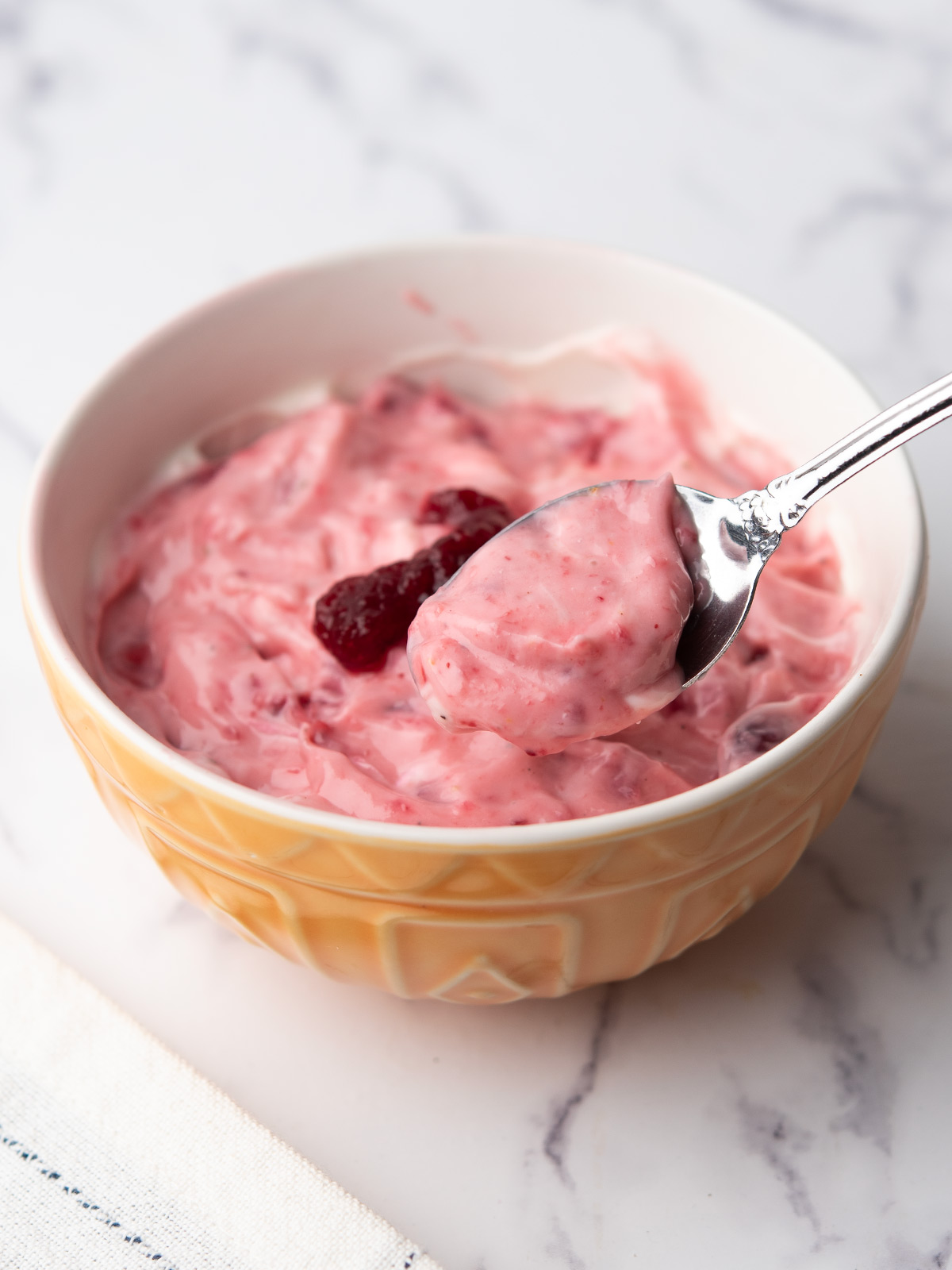 cranberry aioli with the spoon