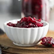 cranberry jalapeno jam served in a bowl