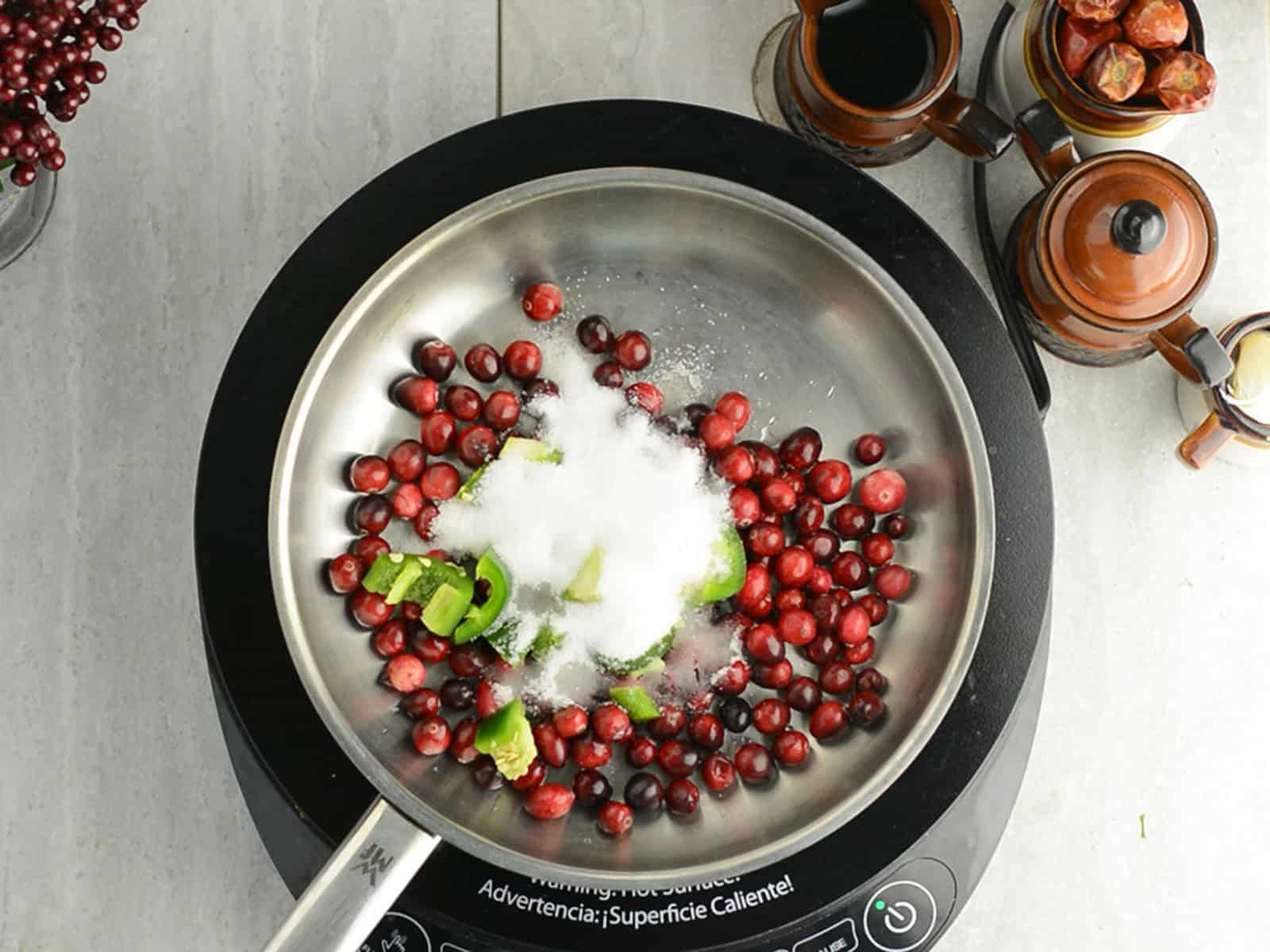 all the ingredients added to the pan