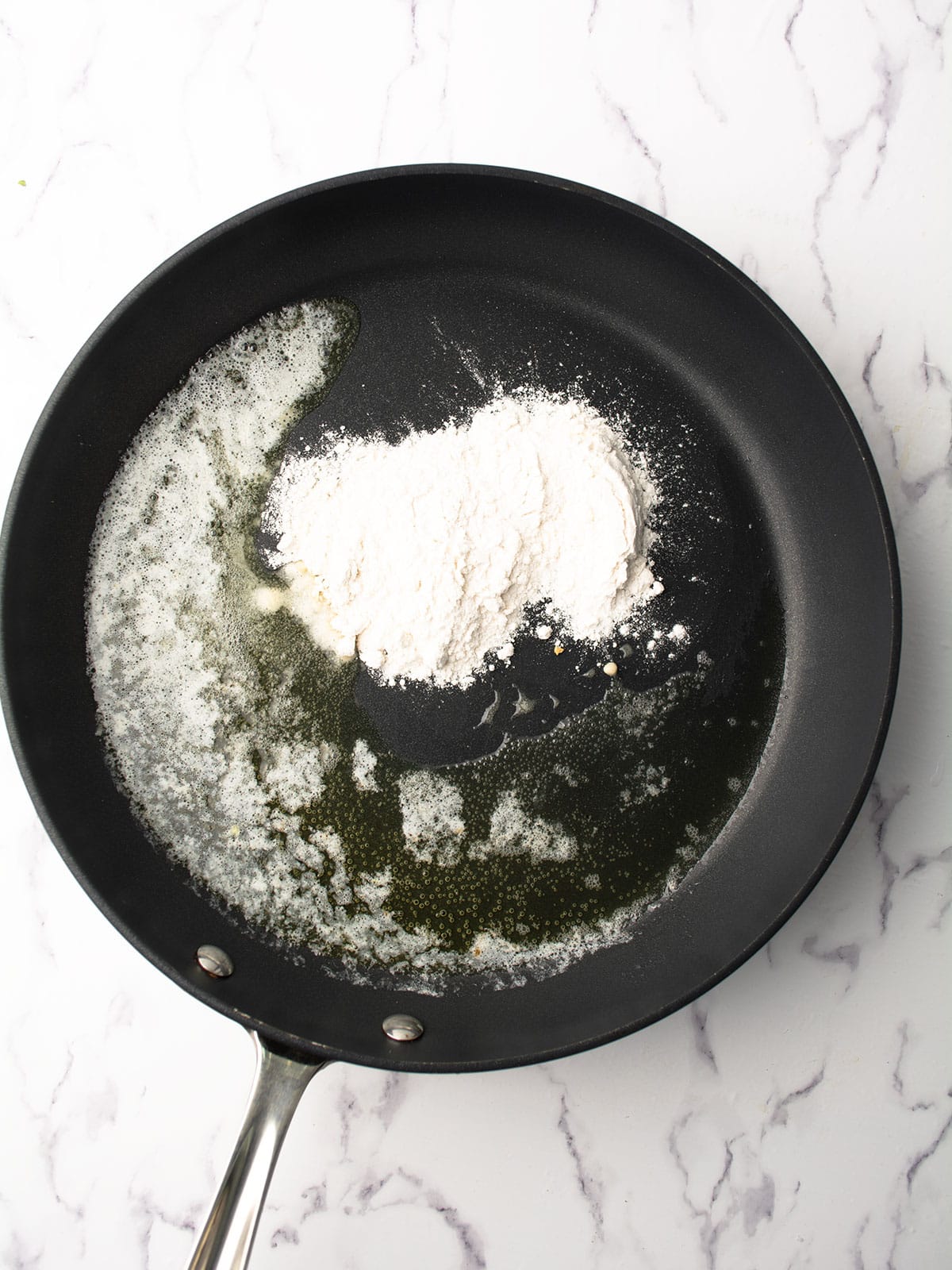 flour added to the butter