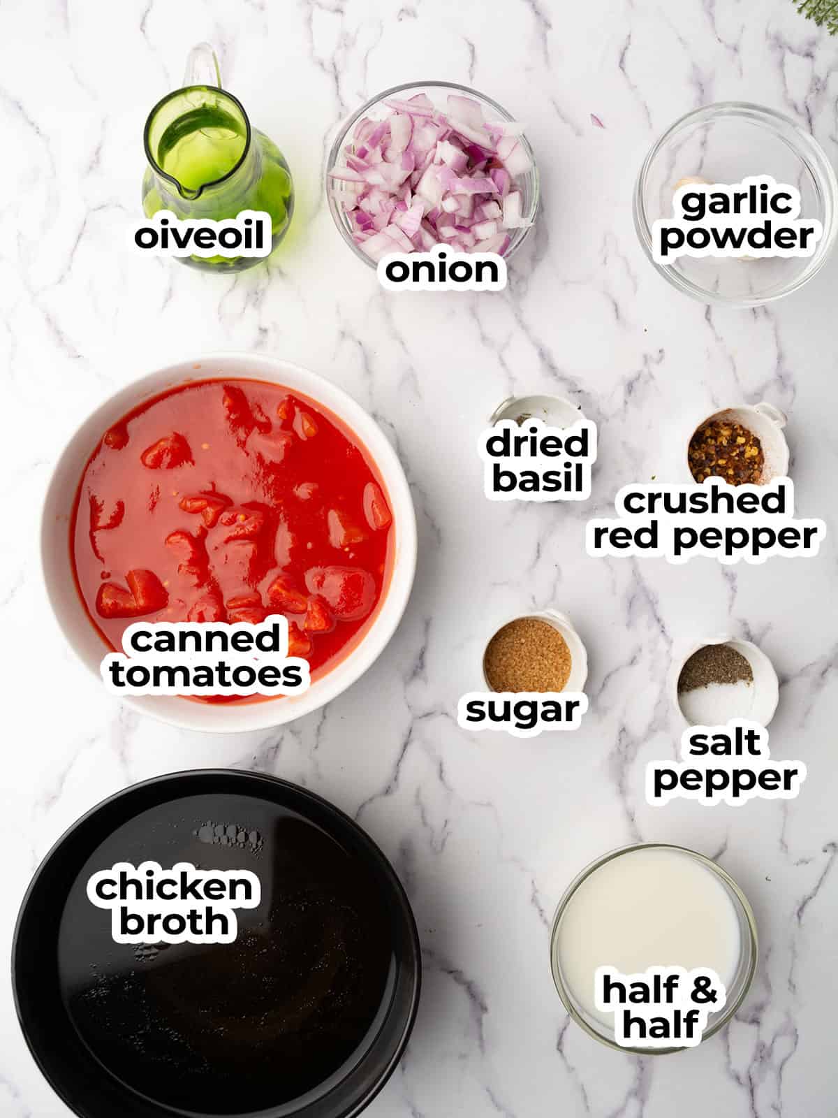 ingredients are assembled in the kitchen counter