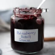 blueberry bbq sauce stored in a jar