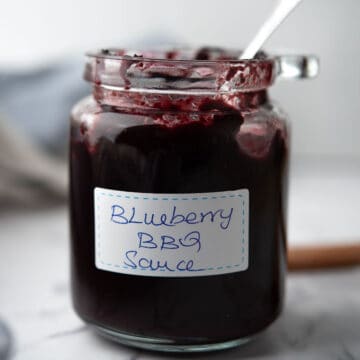 blueberry bbq sauce stored in a jar