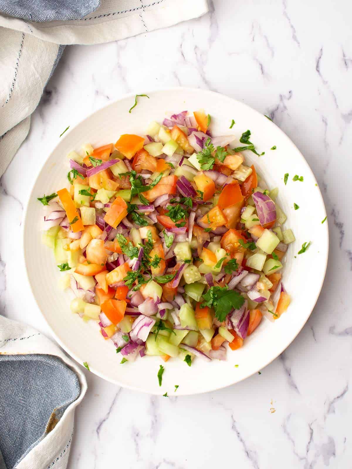 lemon juice, salt, and pepper added and garnished with cilantro.