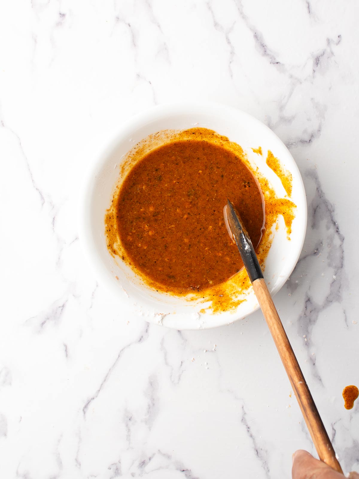 mixing the seasoning