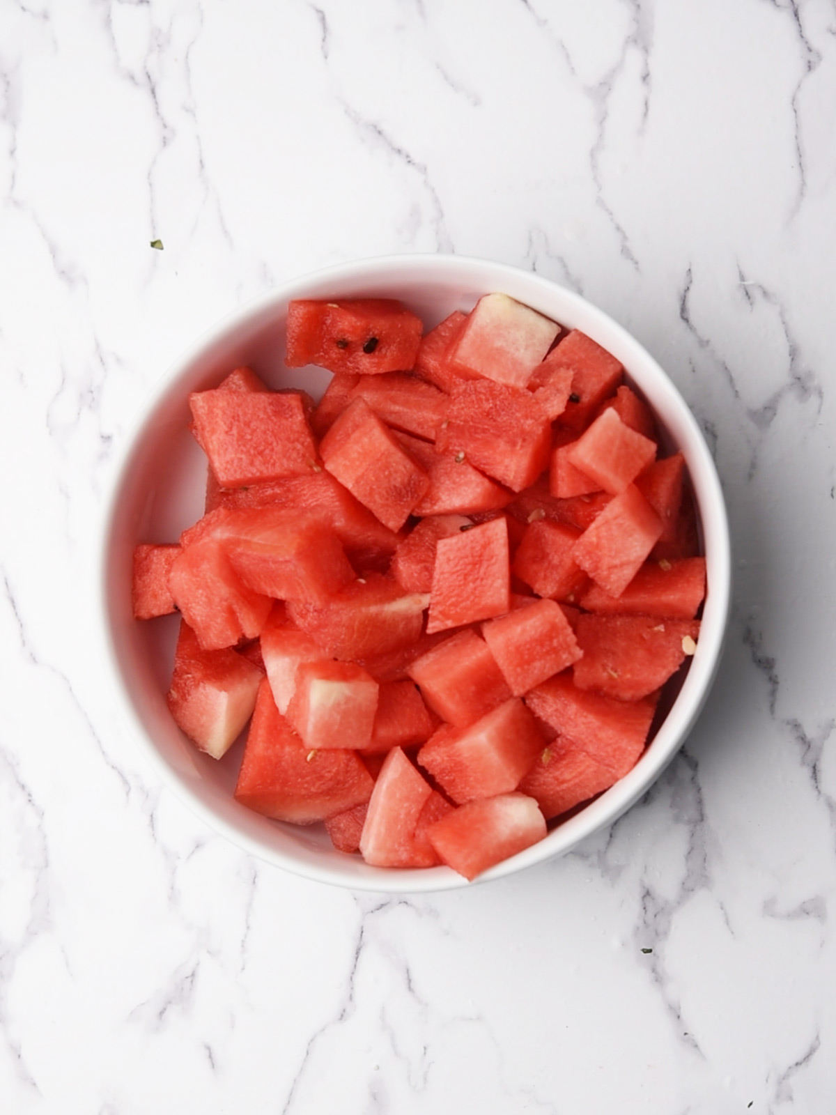 watermelon cubes in a bowl.